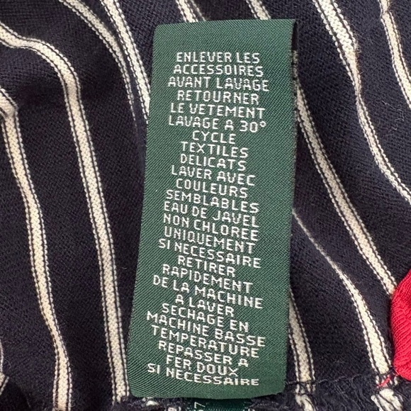 LRL Lauren Jeans Co Ralph Lauren Striped Navy Nautical 3/4 Sleeve Shirt Dress M - Picture 12 of 12